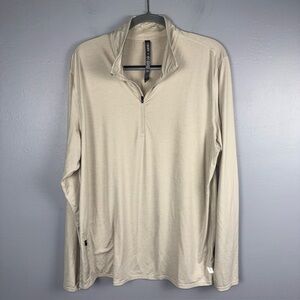 Vuori Ease Performance Half-Zip 2.0 Pullover Men’s XL Beige Long Sleeves Sport